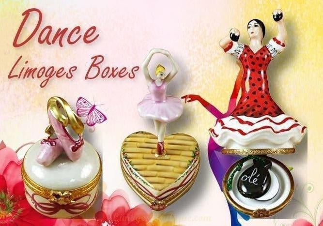 Limoges style ballerina trinket offers box ballet keepsake shoes recital gift NIB