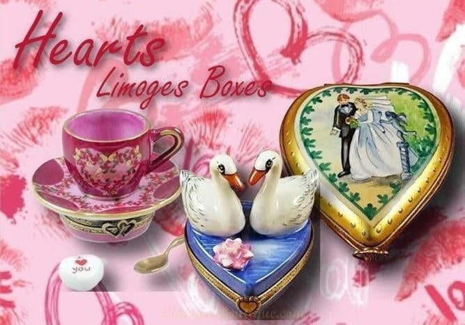 Hearts Limoges Boxes - French Porcelain Hearts