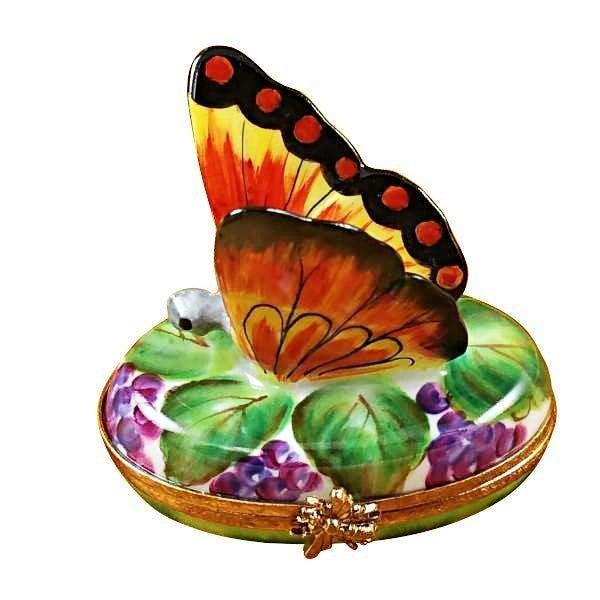 Butterfly on Grapes — Limoges Box Boutique