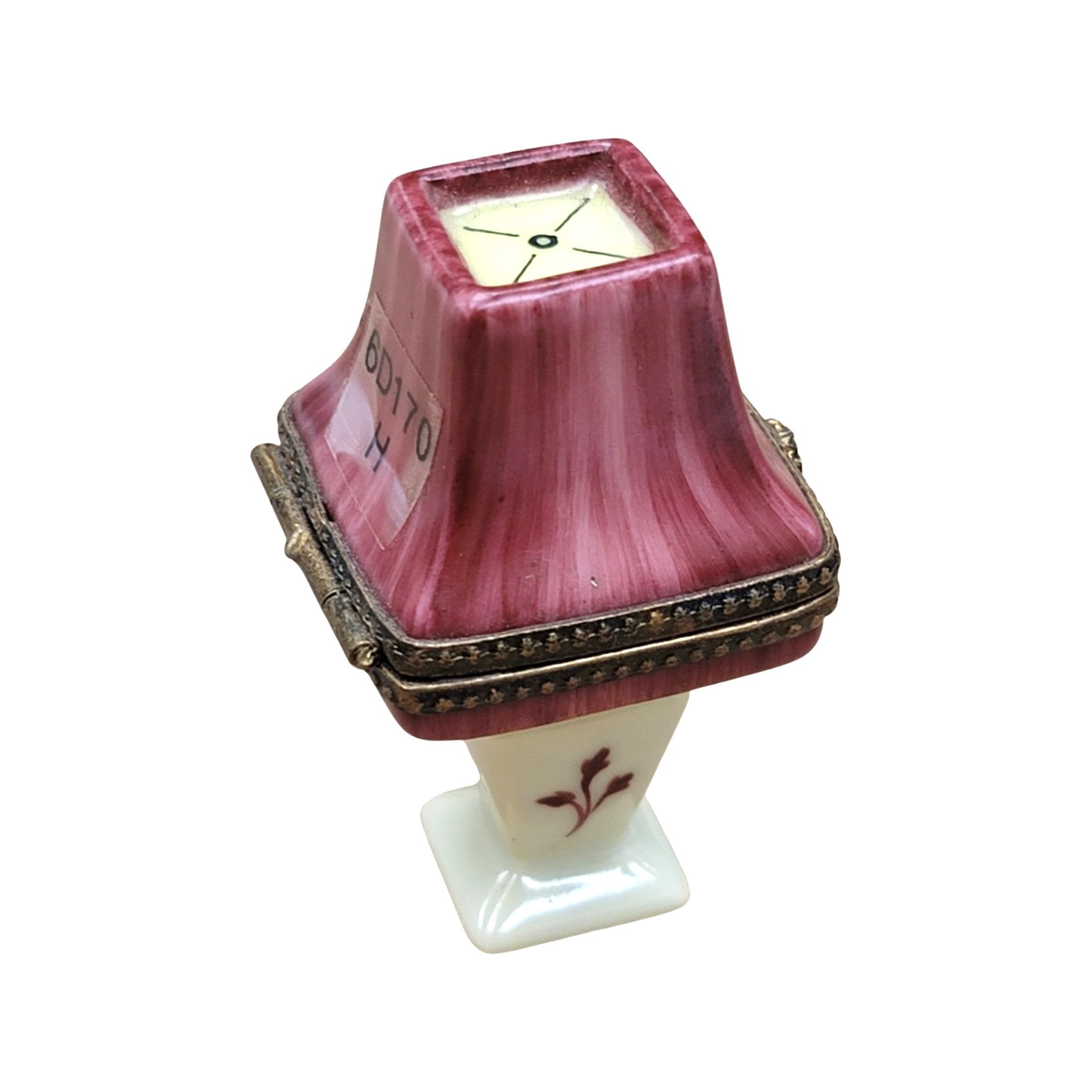 Luxurious Burgundy Table Lamp - Handcrafted Porcelain Figurine