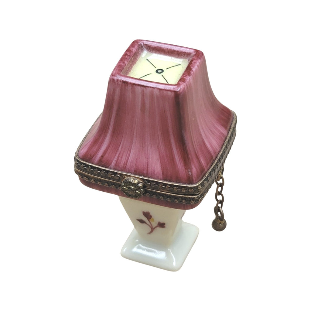 Luxurious Burgundy Table Lamp - Handcrafted Porcelain Figurine