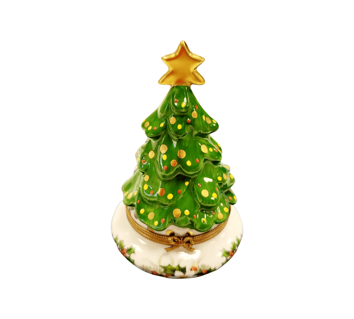 Christmas Tree w Magnolias Limoges Box Porcelain Figurine — {{ shop }}