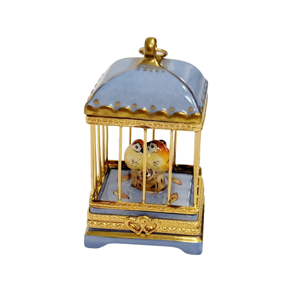 Pastel Blue Bird Cage Love Birds