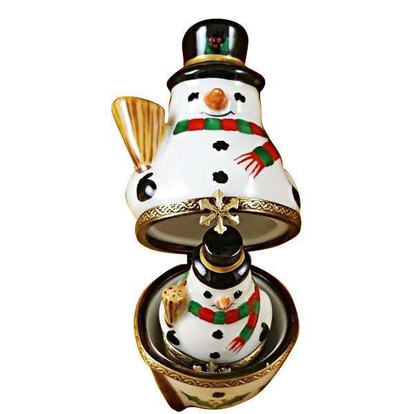 3 Stacking Snowmen Limoges Box - Limoges Box Boutique