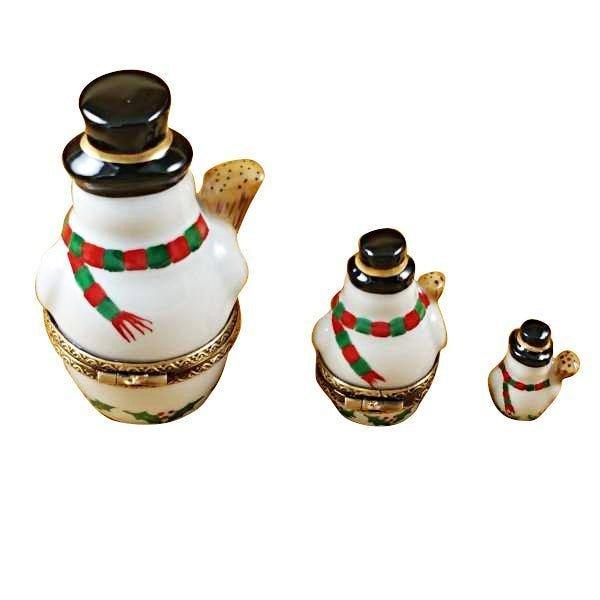 3 Stacking Snowmen Limoges Box - Limoges Box Boutique