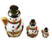 3 Stacking Snowmen Limoges Box - Limoges Box Boutique