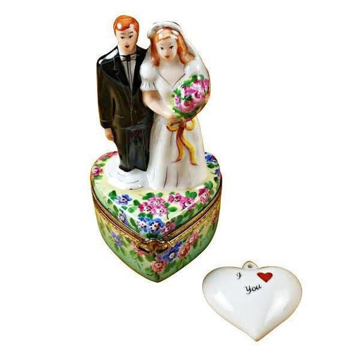 Bride and Groom on Flowered Base Limoges Box - Limoges Box Boutique