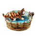 Cat in Basket with Mouse Limoges Box - Limoges Box Boutique