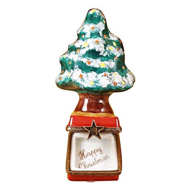 Christmas Tree with Red Base Limoges Box - Limoges Box Boutique