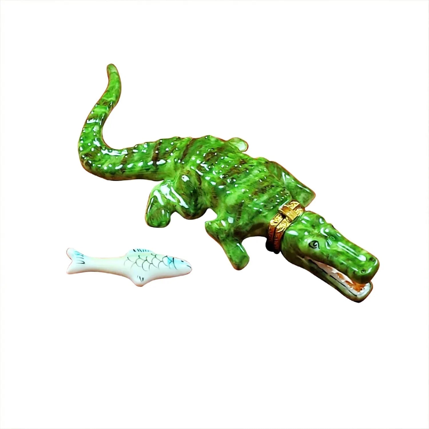 Green Crocodile with a Removable Fish