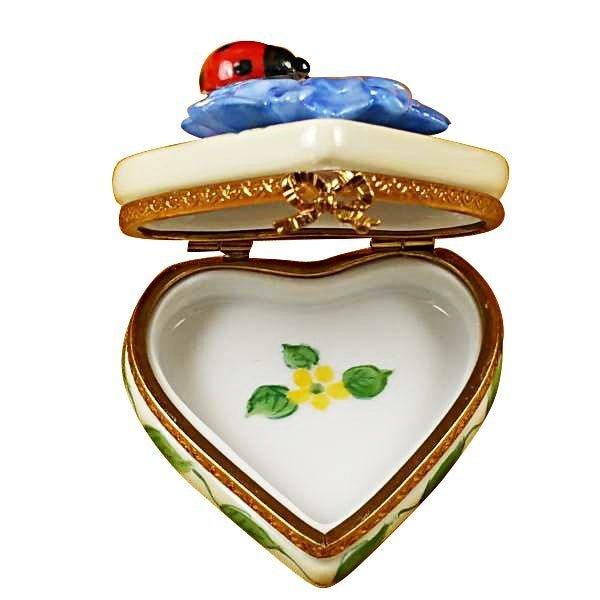 Vintage Limoges popular Heart Box, Trinket Box, Pill Box, Floral Porcelain Hinged Heart