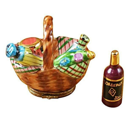 Picnic Basket with Bottle Limoges Box - Limoges Box Boutique