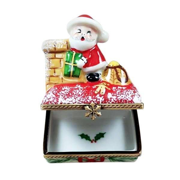 Santa on Roof with Gift