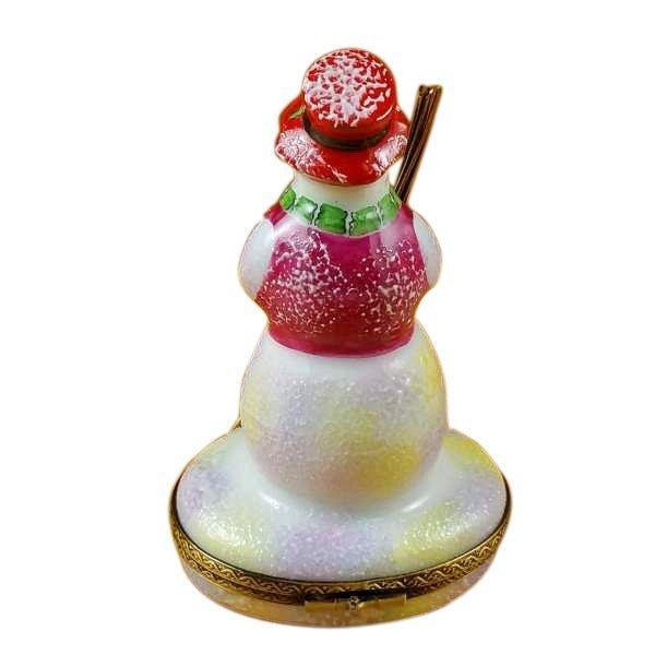 Snowman with Red Hat and Broom